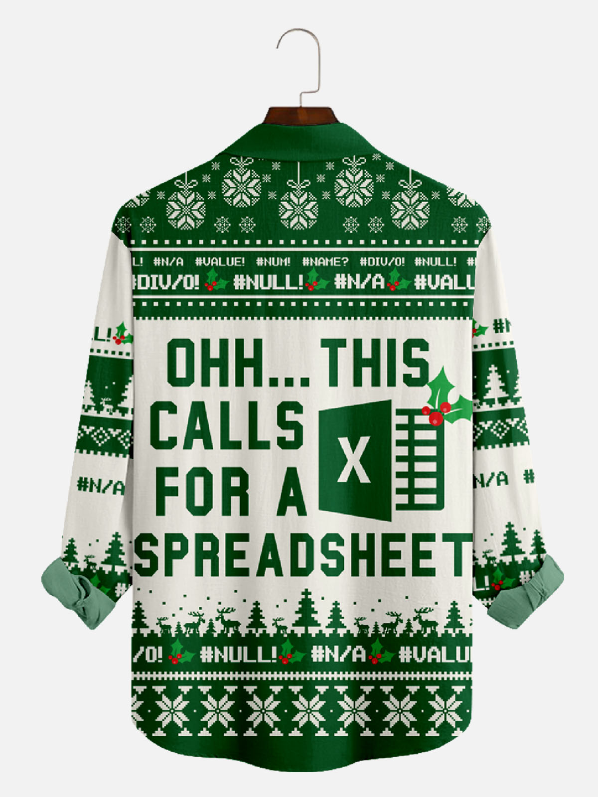 Men's Office Software Ugly Pattern Long Sleeve Shirt Eleven Oasis