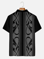 Men's Pinstripe Racing Panel Short Sleeve Polo Shirt ElevenOasis