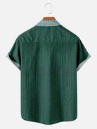 Tall Men's Simple Pattern Striped Every Day Short Sleeve Shirt Eleven Oasis