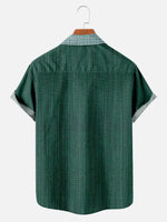 Tall Men's Simple Pattern Striped Every Day Short Sleeve Shirt ElevenOasis