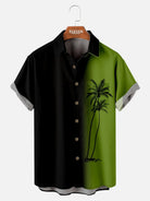 Tall Men's Gradient Palm Tree Hawaiian Short Sleeve Shirt ElevenOasis