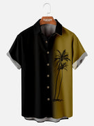 Tall Men's Gradient Palm Tree Hawaiian Short Sleeve Shirt ElevenOasis