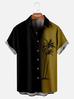 Tall Men's Gradient Palm Tree Hawaiian Short Sleeve Shirt ElevenOasis