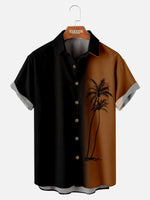 Tall Men's Gradient Palm Tree Hawaiian Short Sleeve Shirt ElevenOasis
