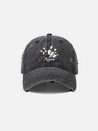 Customizable Bowling Strike Distressed Washed Cotton Baseball Cap Eleven Oasis