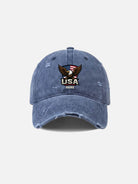 Customizable USA American Eagle Distressed Washed Cotton Baseball Cap Eleven Oasis