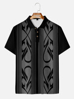 Men's Pinstripe Racing Panel Short Sleeve Polo Shirt ElevenOasis