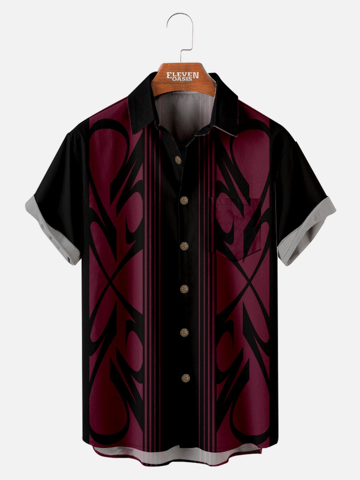 Men's Pinstripe Inspired Hot Rod Basic Every Day Short Sleeve Shirt ElevenOasis