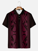 Men's Pinstripe Racing Panel Short Sleeve Polo Shirt ElevenOasis