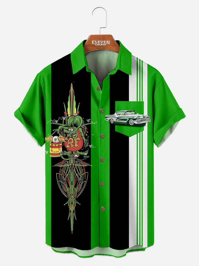 Vintage Car Men's Short Sleeve Shirt Eleven Oasis