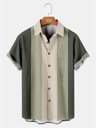 Mens Color-block Striped Casual Breathable Short Sleeve Bowling ShirtsMens short sleeve shirts Big and tall Mens shirts Short sleeve shirts for men Mens 4xl shirts Casual short sleeve shirts