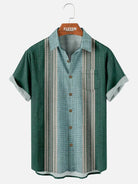 Tall Men's Simple Pattern Striped Every Day Short Sleeve Shirt Eleven Oasis