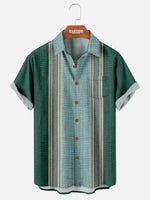 Tall Men's Simple Pattern Striped Every Day Short Sleeve Shirt ElevenOasis