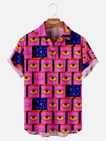Tall Men's Psychedelic Eye Art Short Sleeve Shirt Eleven Oasis