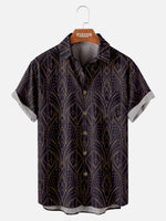 Men's Art Deco Gatsby Pattern Short Sleeve Shirt Eleven Oasis
