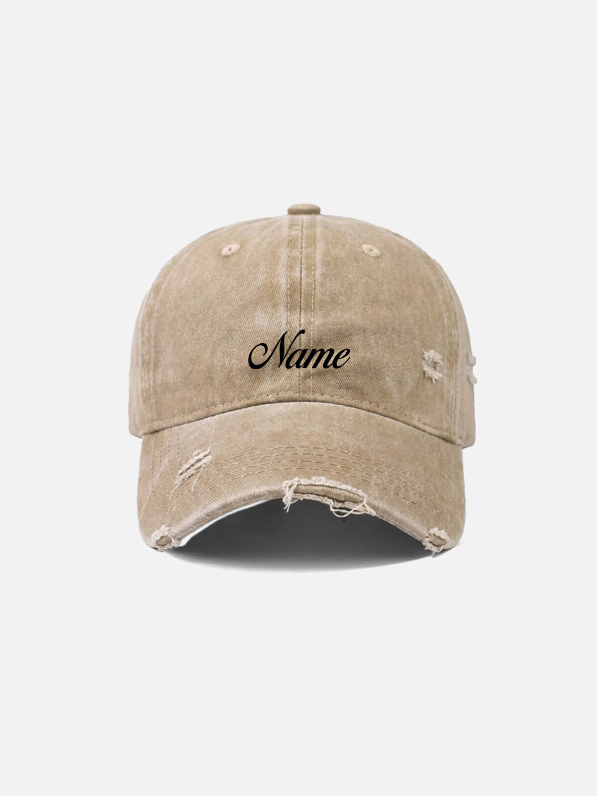 Customizable Name Distressed Washed Cotton Baseball Cap Eleven Oasis