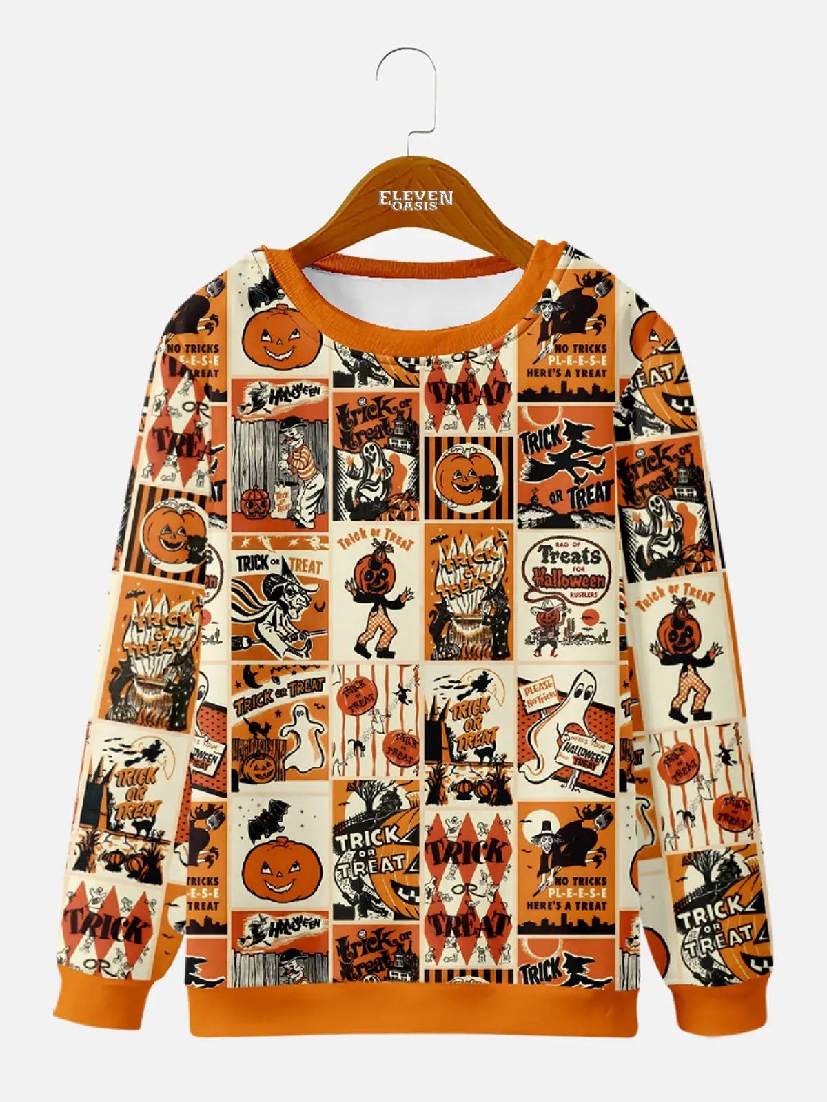 Vintage Halloween Patches Sweatshirt ElevenOasis