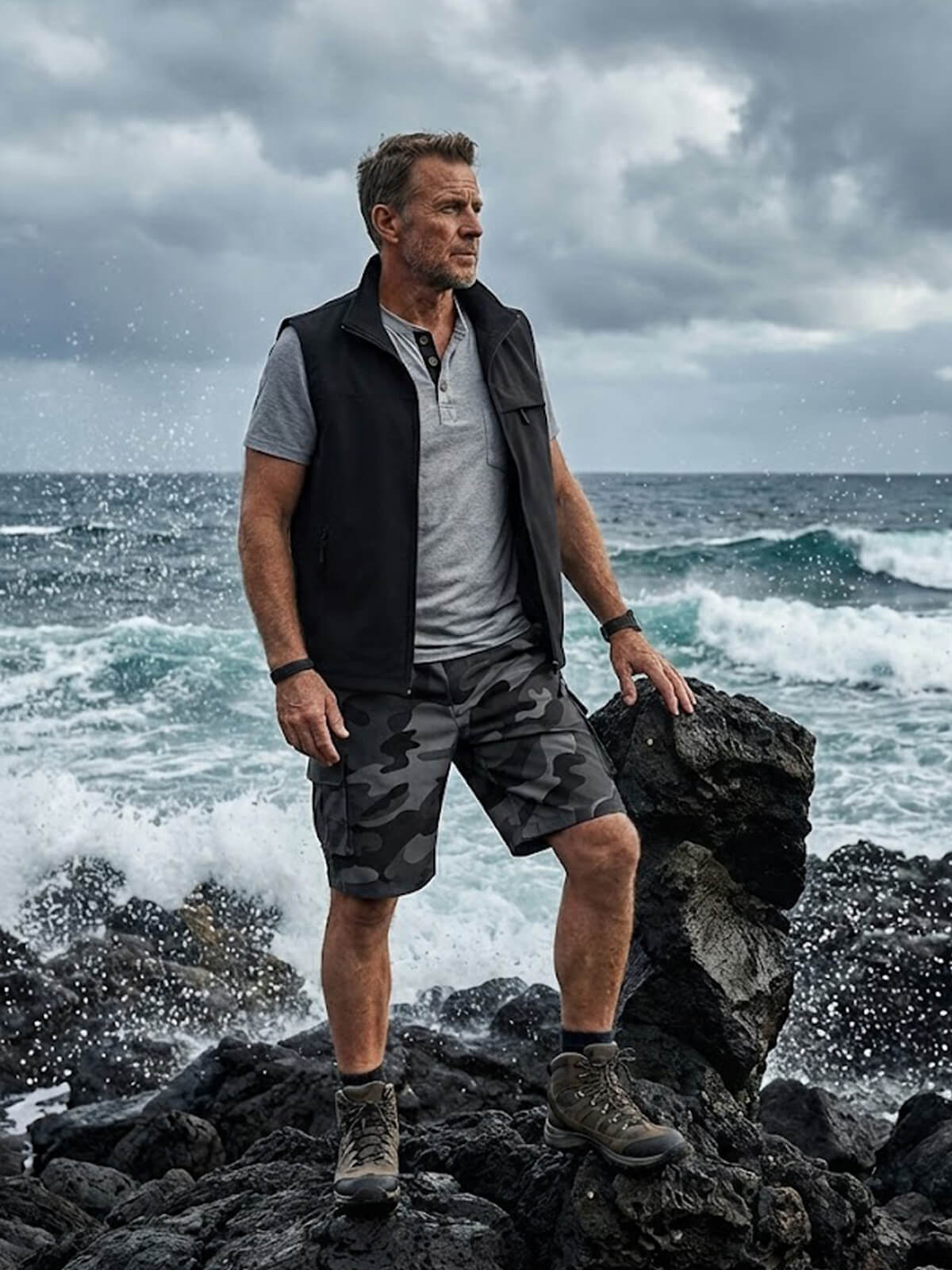 Men's Classic Utility Elastic Waist Cargo Shorts Eleven Oasis