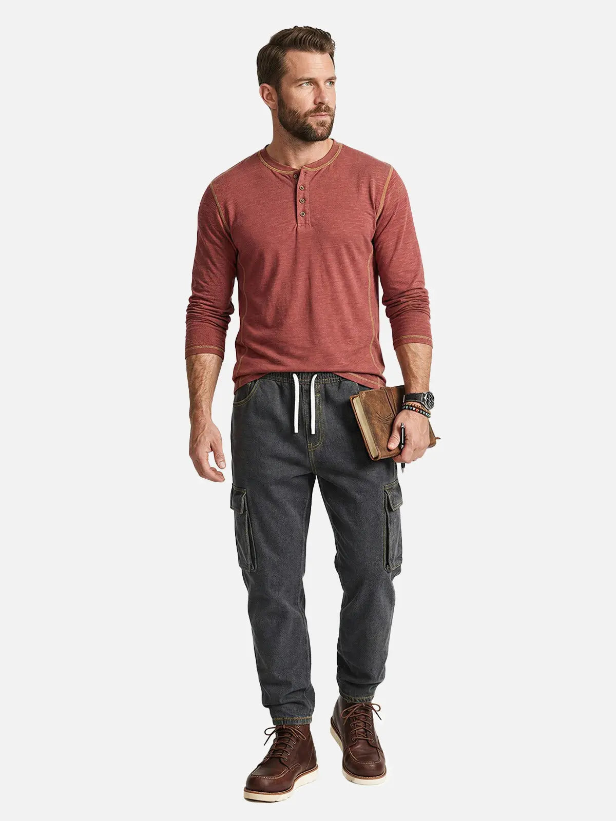 Men's Cargo Pocket Drawstring Denim Jogger Pants ElevenOasis