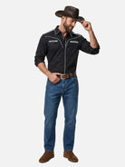 Men's Western Yoke Contrast Piping Long Sleeve Shirt ElevenOasis