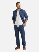Men's Classic Straight-Leg Drawstring Denim Pants ElevenOasis