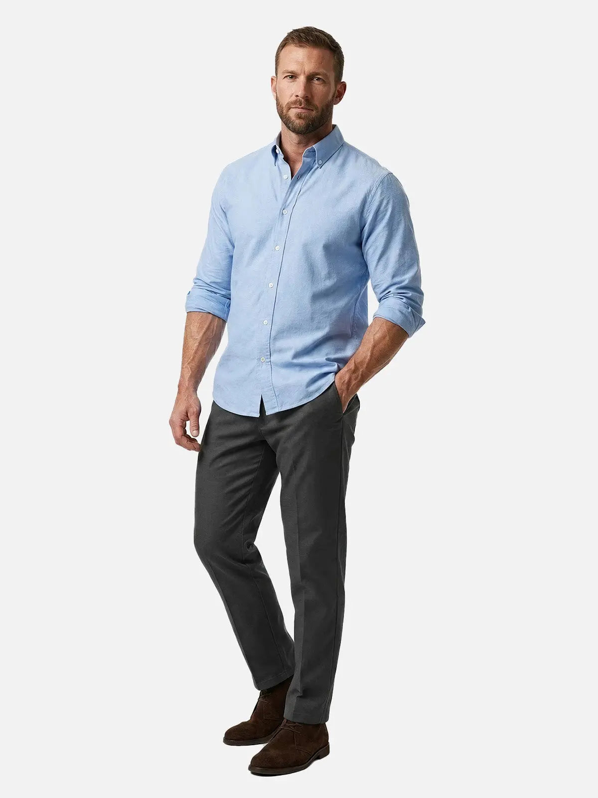 Men's Pleated Straight-Leg Cotton Chino Pants ElevenOasis