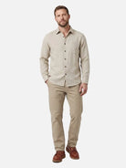 Men's Buttoned Welt Pocket Tapered Stretch Cotton Chino Pants ElevenOasis