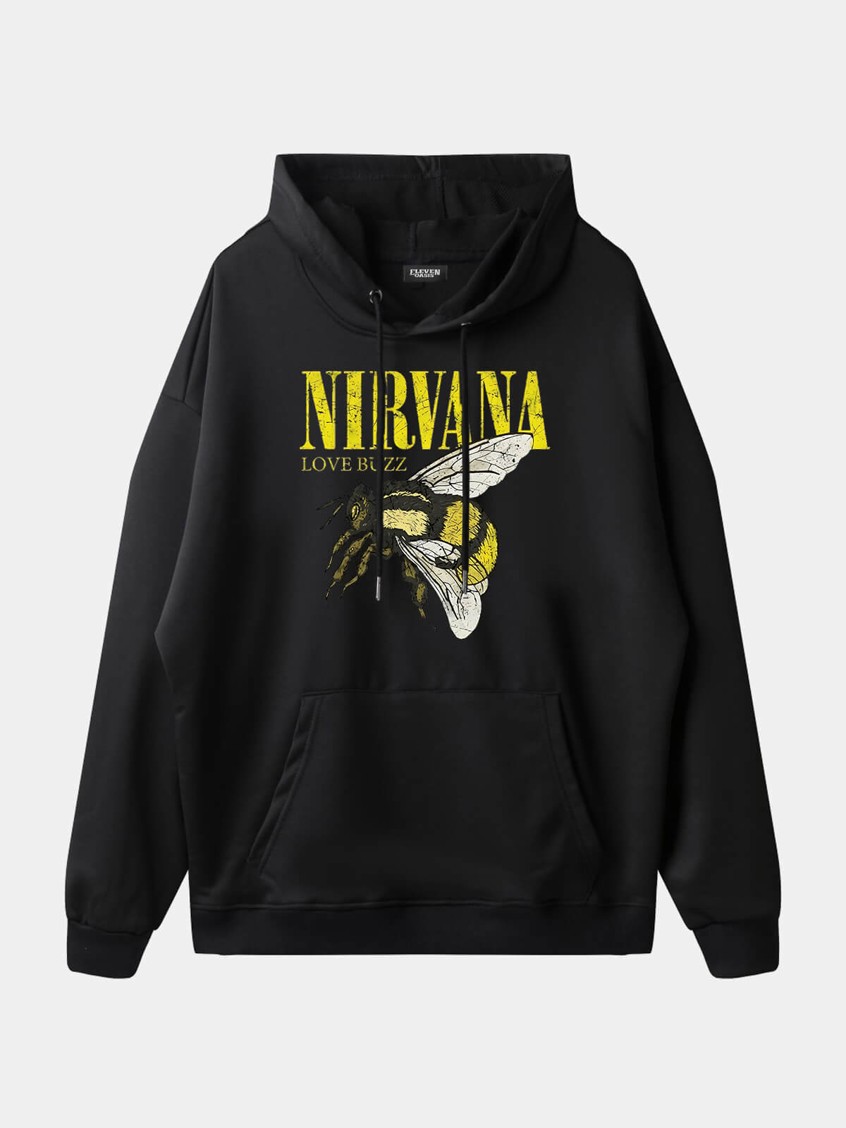 Men's Nirvana-Inspired"Love Buzz"Graphic Hoodie Eleven Oasis