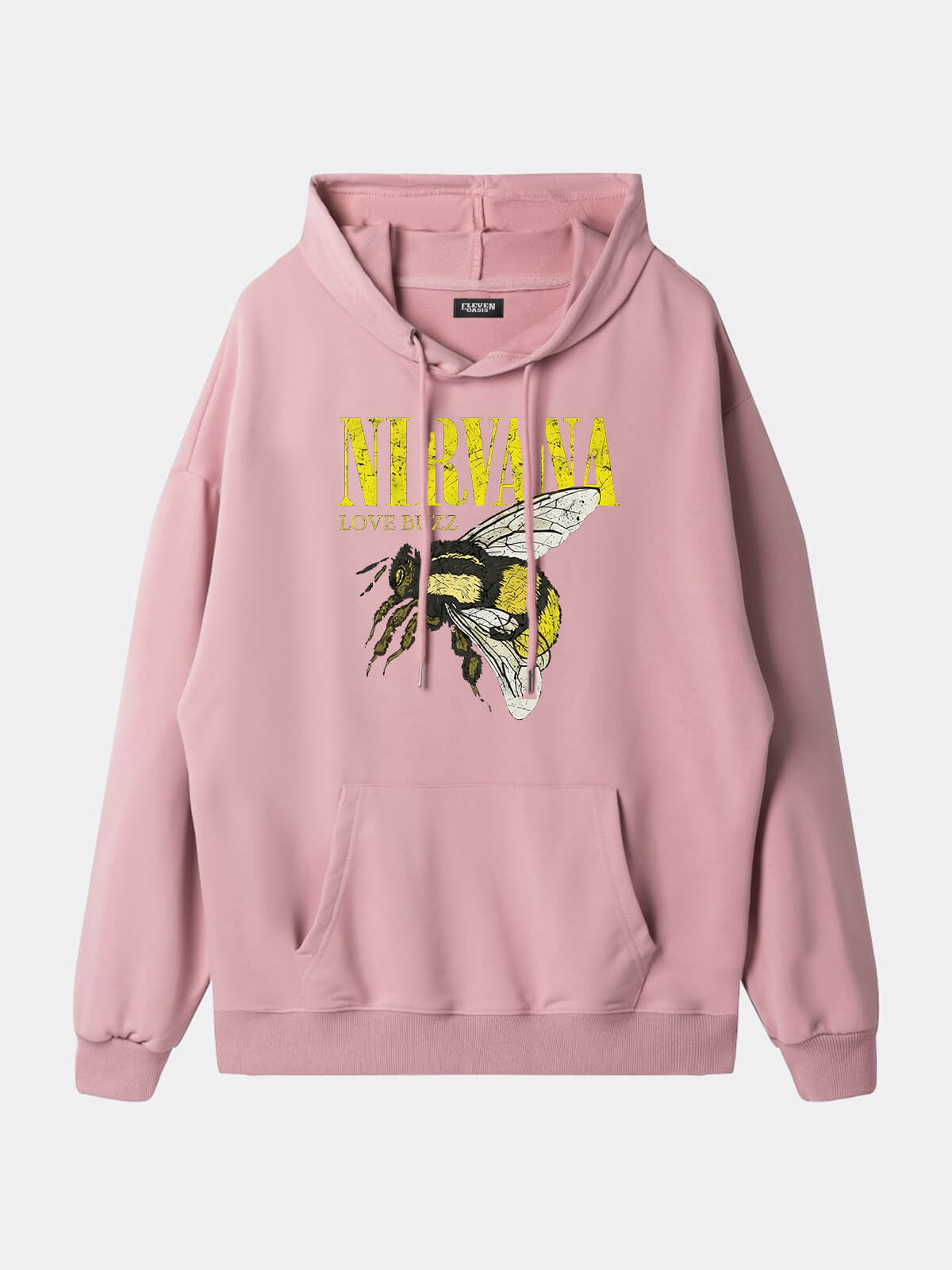 Men's Nirvana-Inspired"Love Buzz"Graphic Hoodie Eleven Oasis