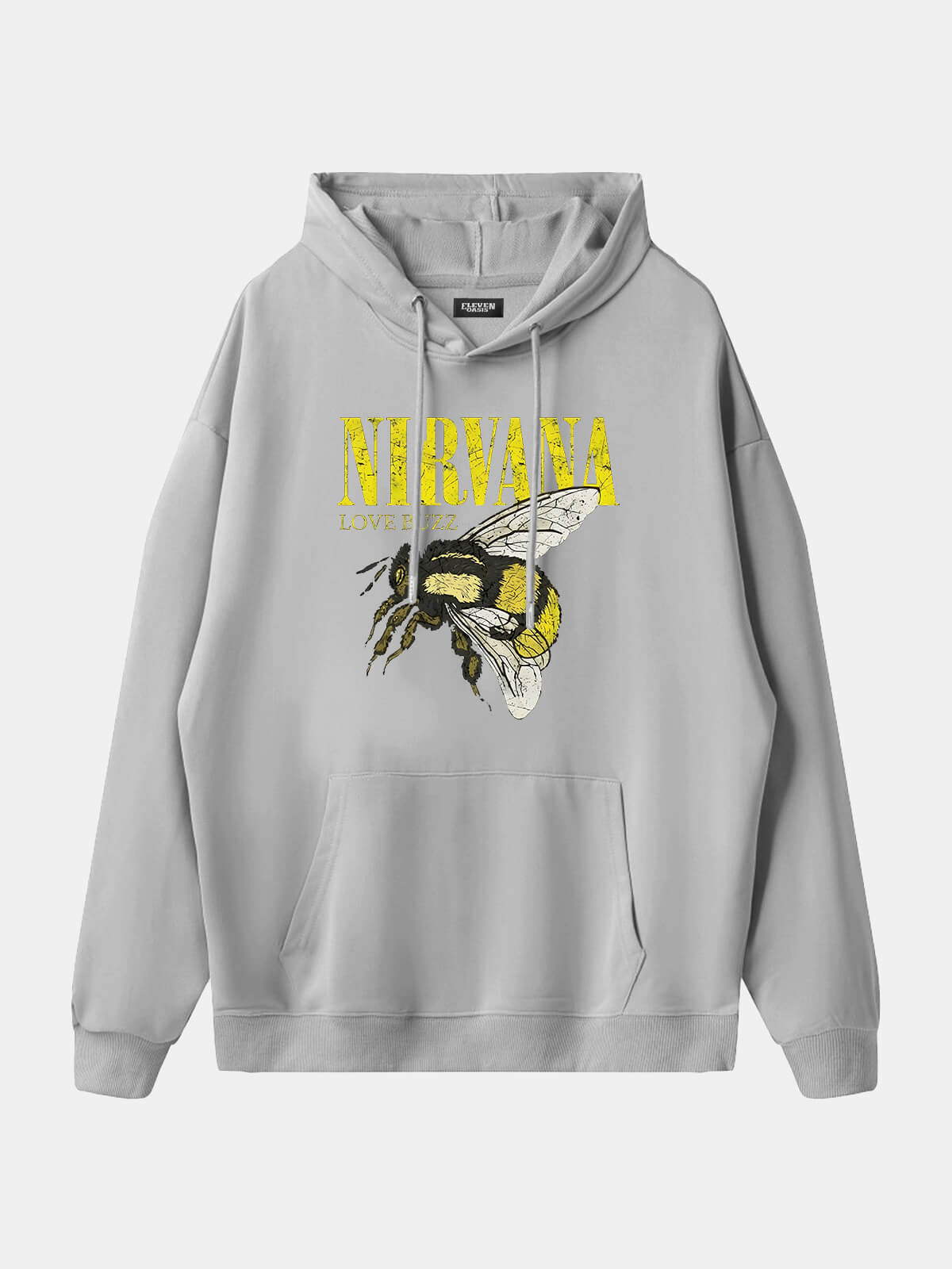 Men's Nirvana-Inspired"Love Buzz"Graphic Hoodie Eleven Oasis