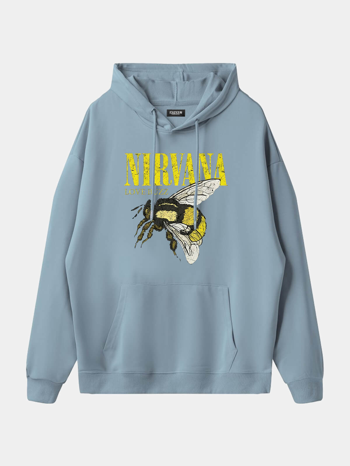 Men's Nirvana-Inspired"Love Buzz"Graphic Hoodie Eleven Oasis