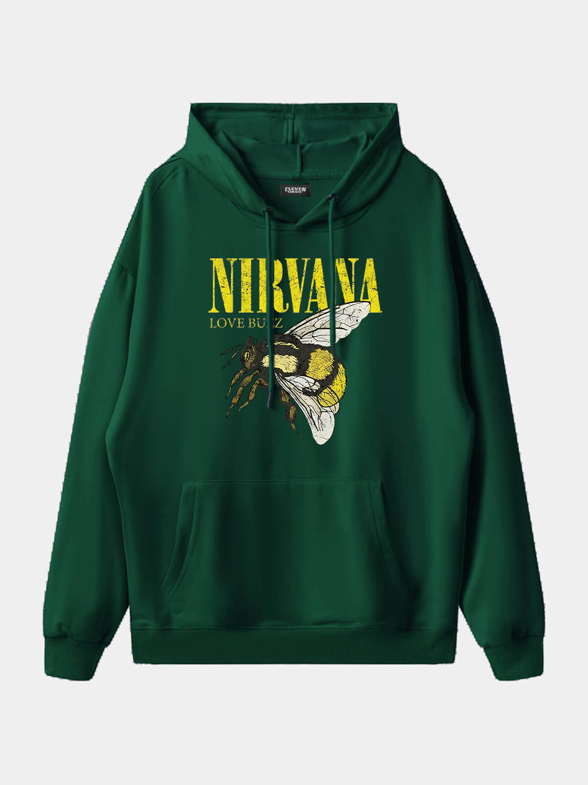 Men's Nirvana-Inspired"Love Buzz"Graphic Hoodie Eleven Oasis