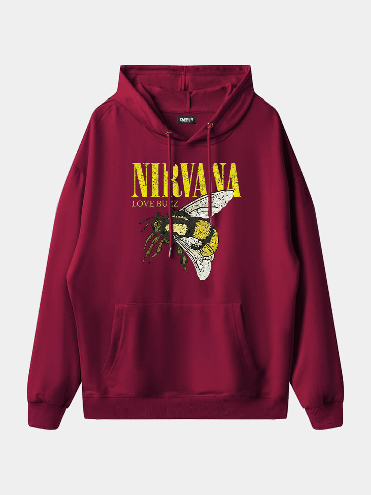Men's Nirvana-Inspired"Love Buzz"Graphic Hoodie Eleven Oasis