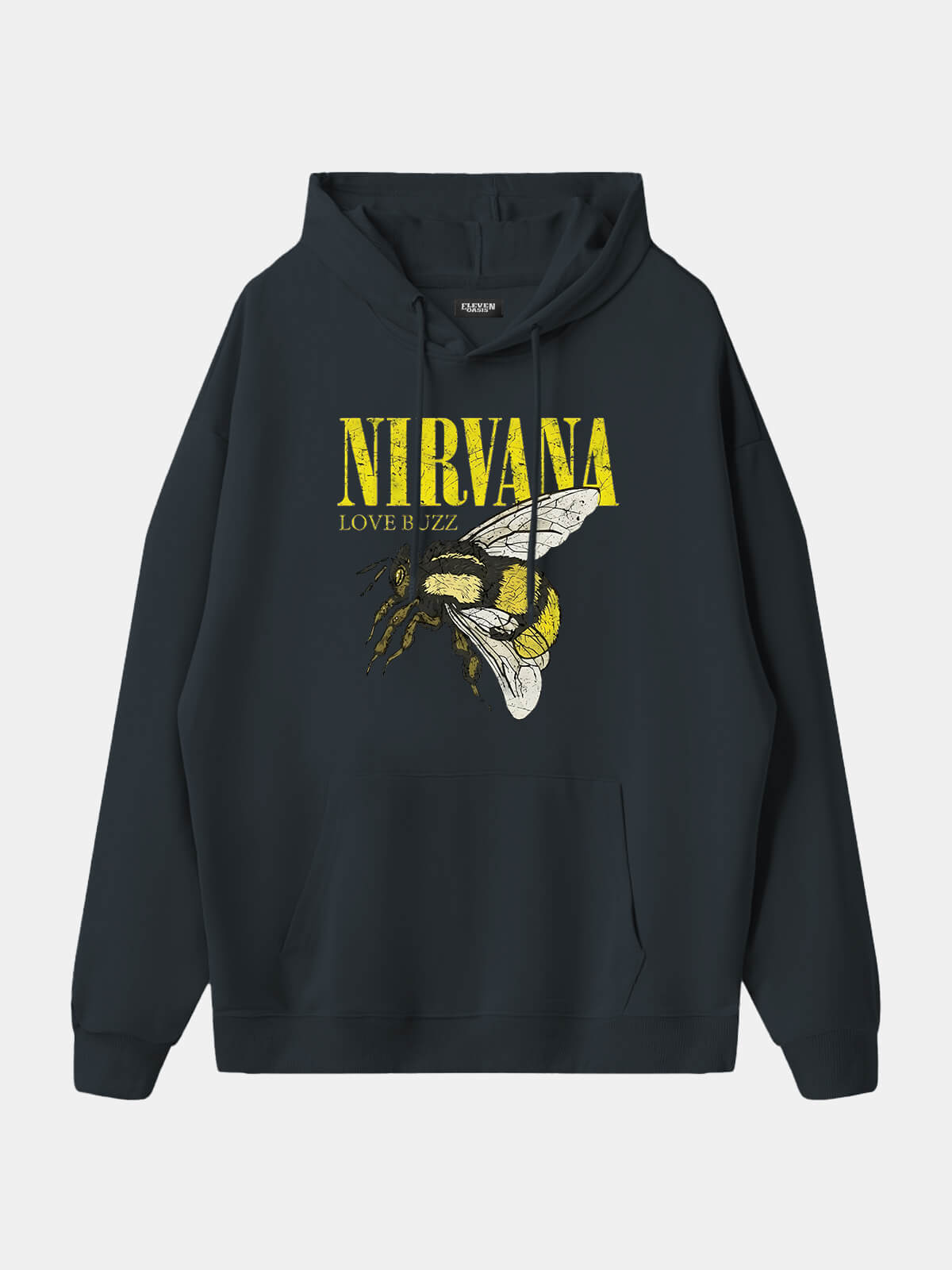 Men's Nirvana-Inspired"Love Buzz"Graphic Hoodie Eleven Oasis