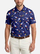 Men's Patriotic Popsicle Pattern Short Sleeve Polo Shirt Eleven Oasis