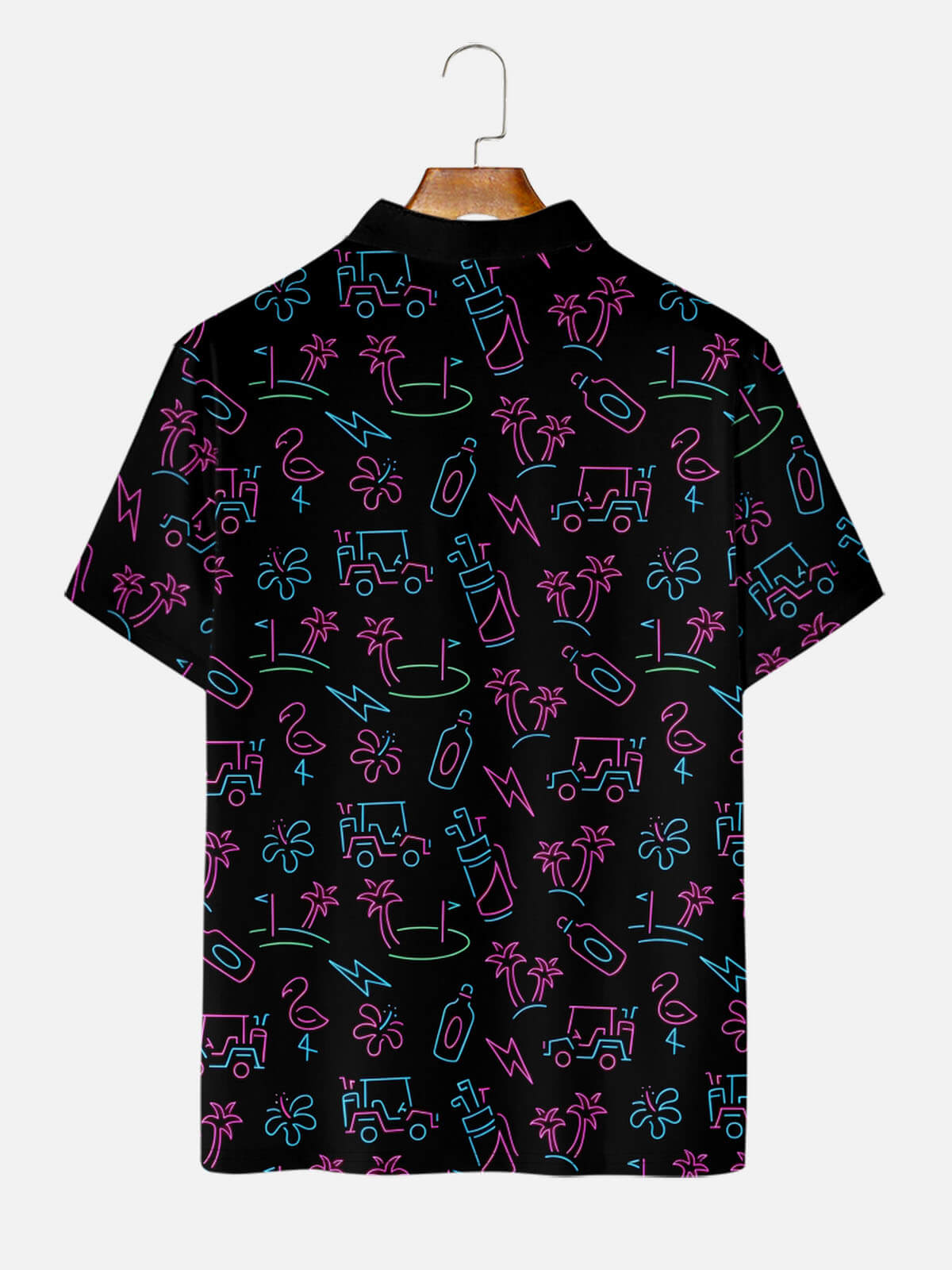 Men's Retro Vacation Icon Short Sleeve Polo Shirt Eleven Oasis