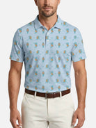 Men's Hot Dog Golf Pattern Short Sleeve Polo Shirt Eleven Oasis