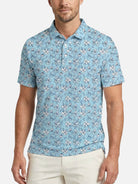 Men's Island Floral Pattern Short Sleeve Polo Shirt Eleven Oasis