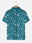 Men's Tropical Island Scene Short Sleeve Polo Shirt Eleven Oasis