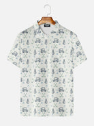 Men's Golf Club Pattern Short Sleeve Polo Shirt Eleven Oasis