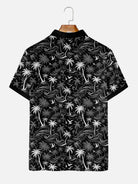 Men's Tropical Island Scene Short Sleeve Polo Shirt Eleven Oasis