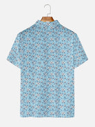 Men's Island Floral Pattern Short Sleeve Polo Shirt Eleven Oasis
