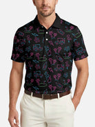 Men's Retro Vacation Icon Short Sleeve Polo Shirt Eleven Oasis