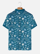 Men's Tropical Island Scene Short Sleeve Polo Shirt Eleven Oasis