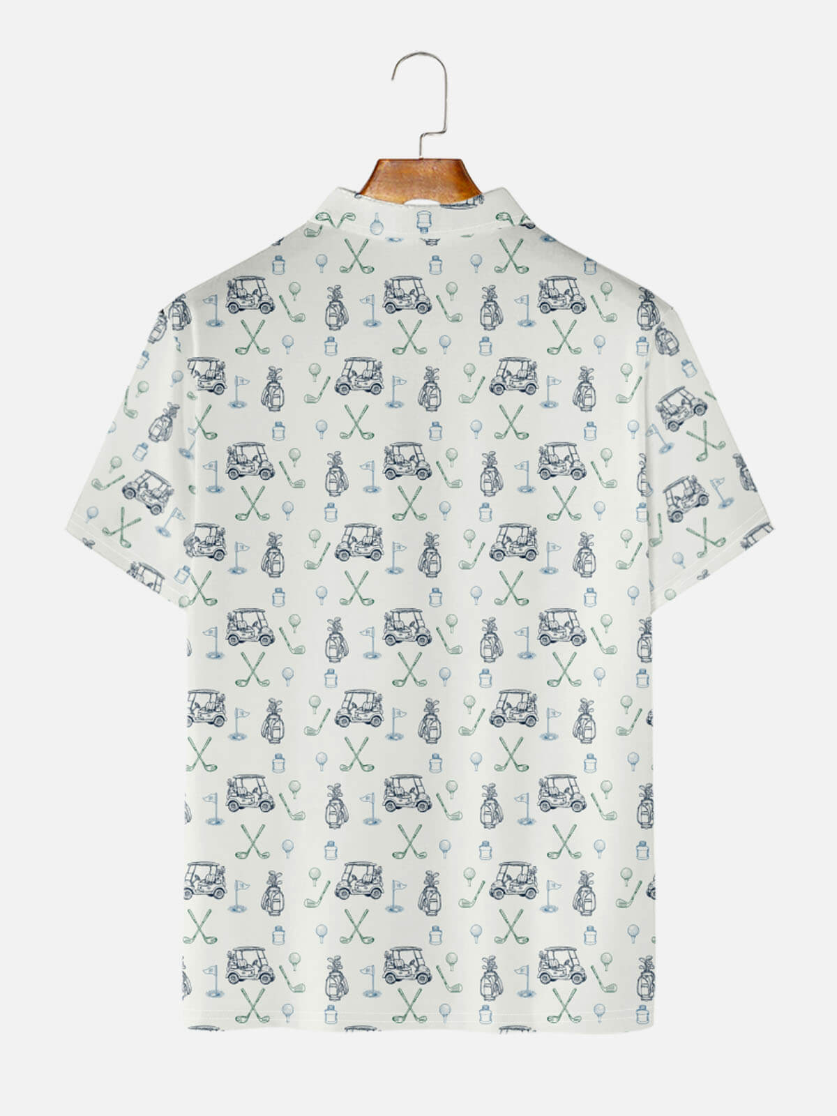 Men's Golf Club Pattern Short Sleeve Polo Shirt Eleven Oasis