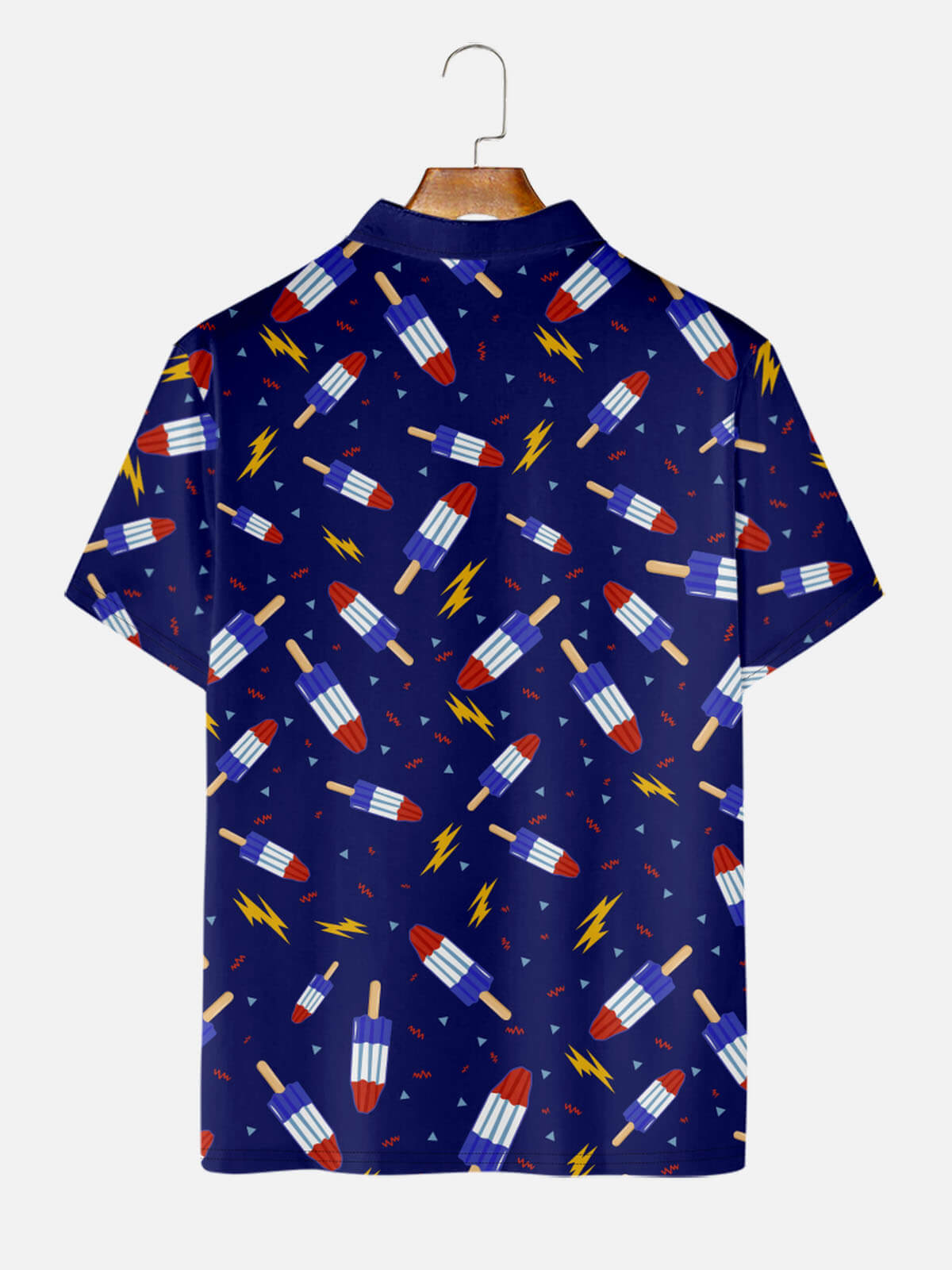 Men's Patriotic Popsicle Pattern Short Sleeve Polo Shirt Eleven Oasis