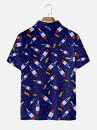 Men's Patriotic Popsicle Pattern Short Sleeve Polo Shirt Eleven Oasis