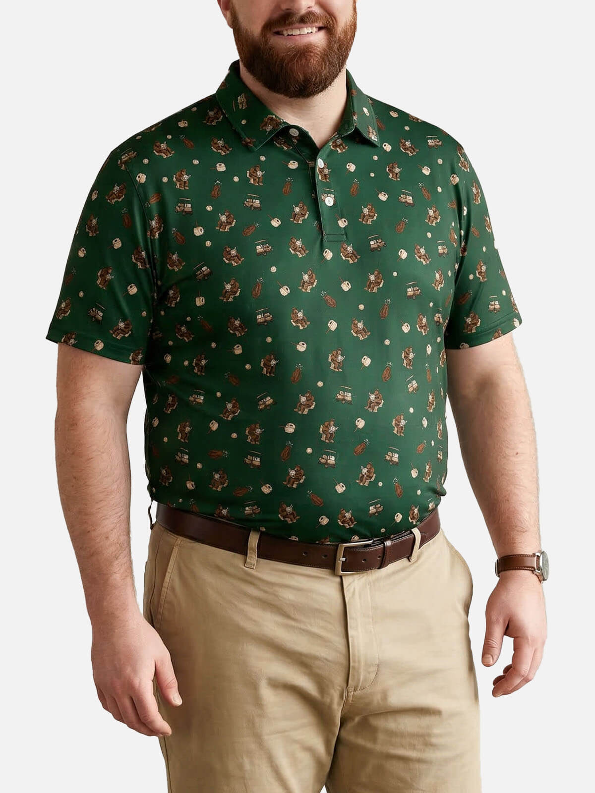 Men's Golf Bigfoot Pattern Short Sleeve Polo Shirt Eleven Oasis