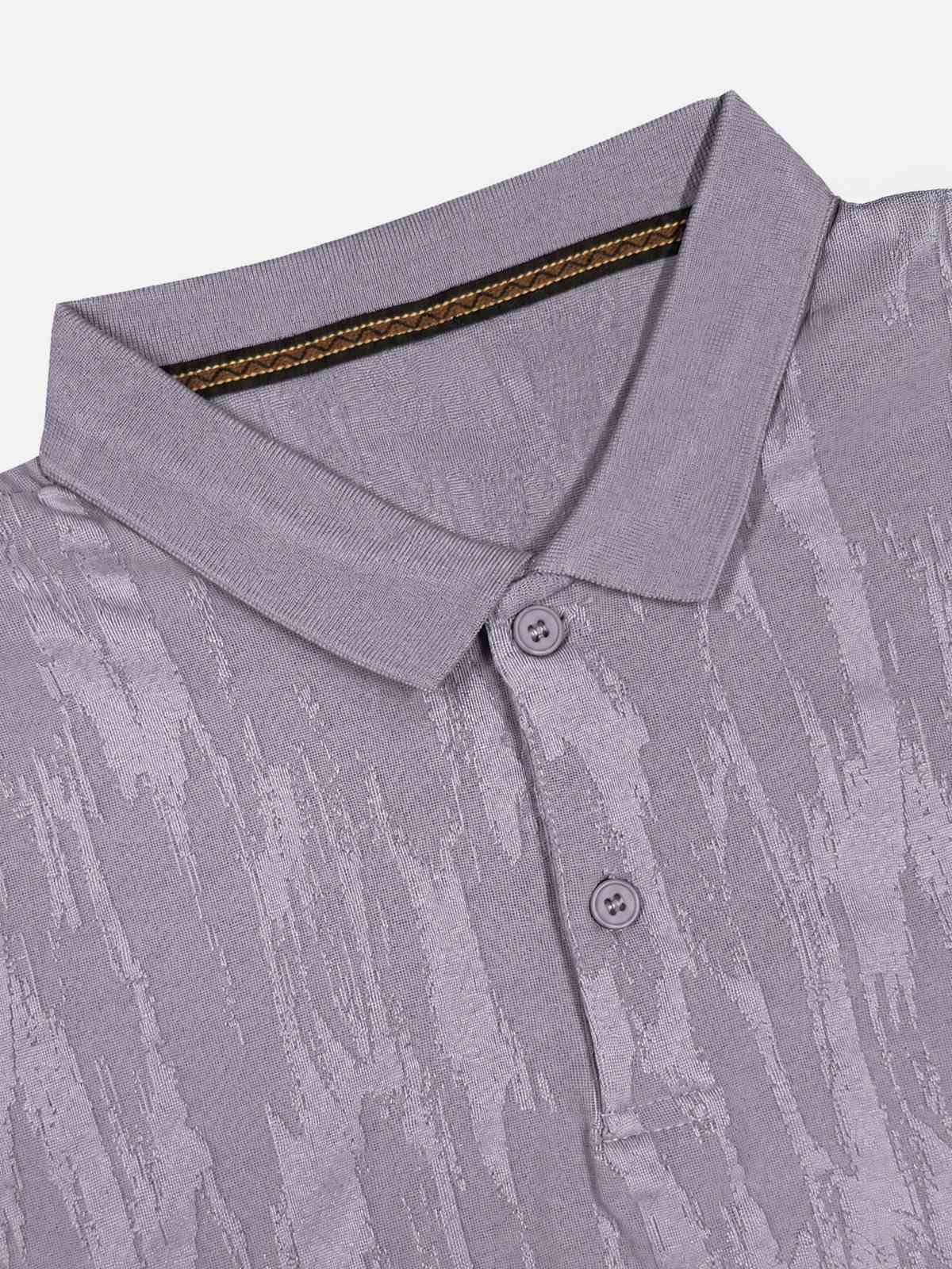 Men's Raised Texture Short Sleeve Polo Shirt Eleven Oasis