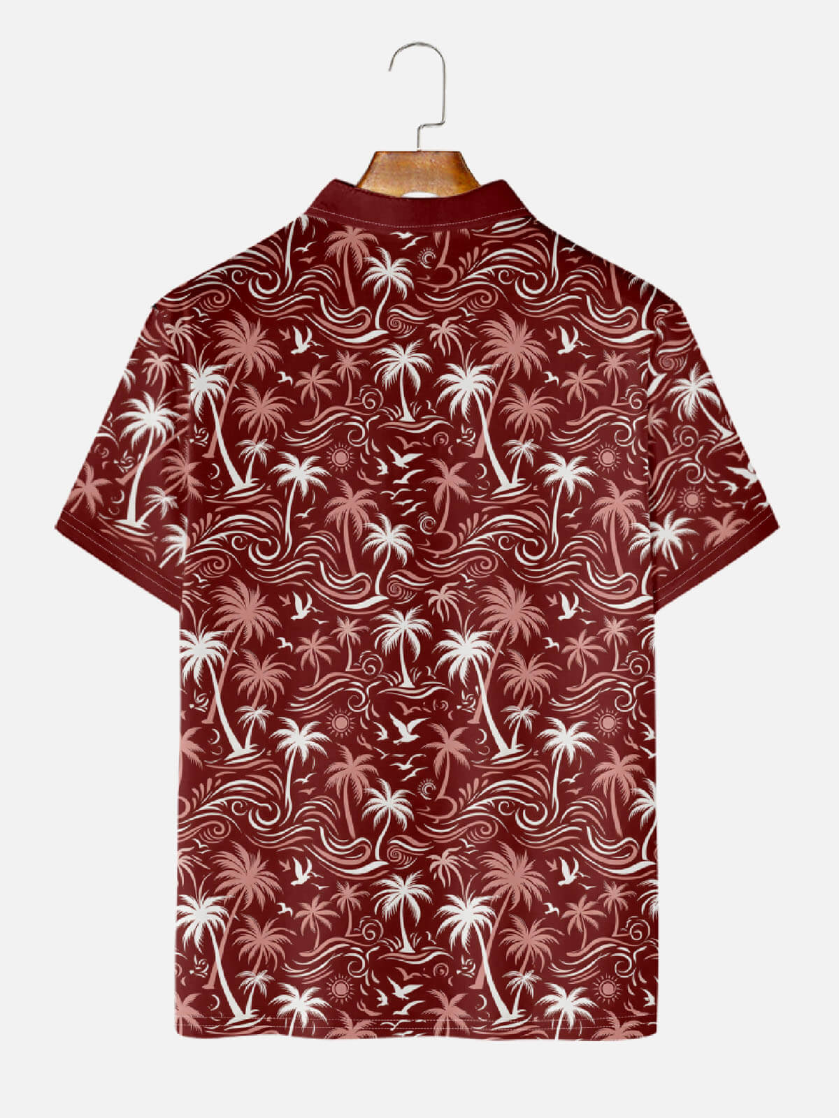 Men's Tropical Island Scene Short Sleeve Polo Shirt Eleven Oasis
